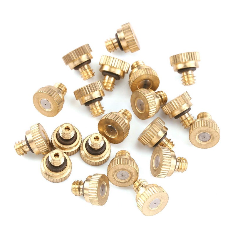 CozyCabin 20 Pcs Low Pressure Brass Misting Nozzles Misting Water Mister Nozzle for Garden, Patio, Greenhouse, Outdoor Cooling Mister System 0.016" Orifice (0.4mm) Thread UNC 10/24 - Image 5